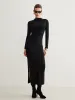 Tulle-Sleeve Plain Slim Dress sold by COMMENSE