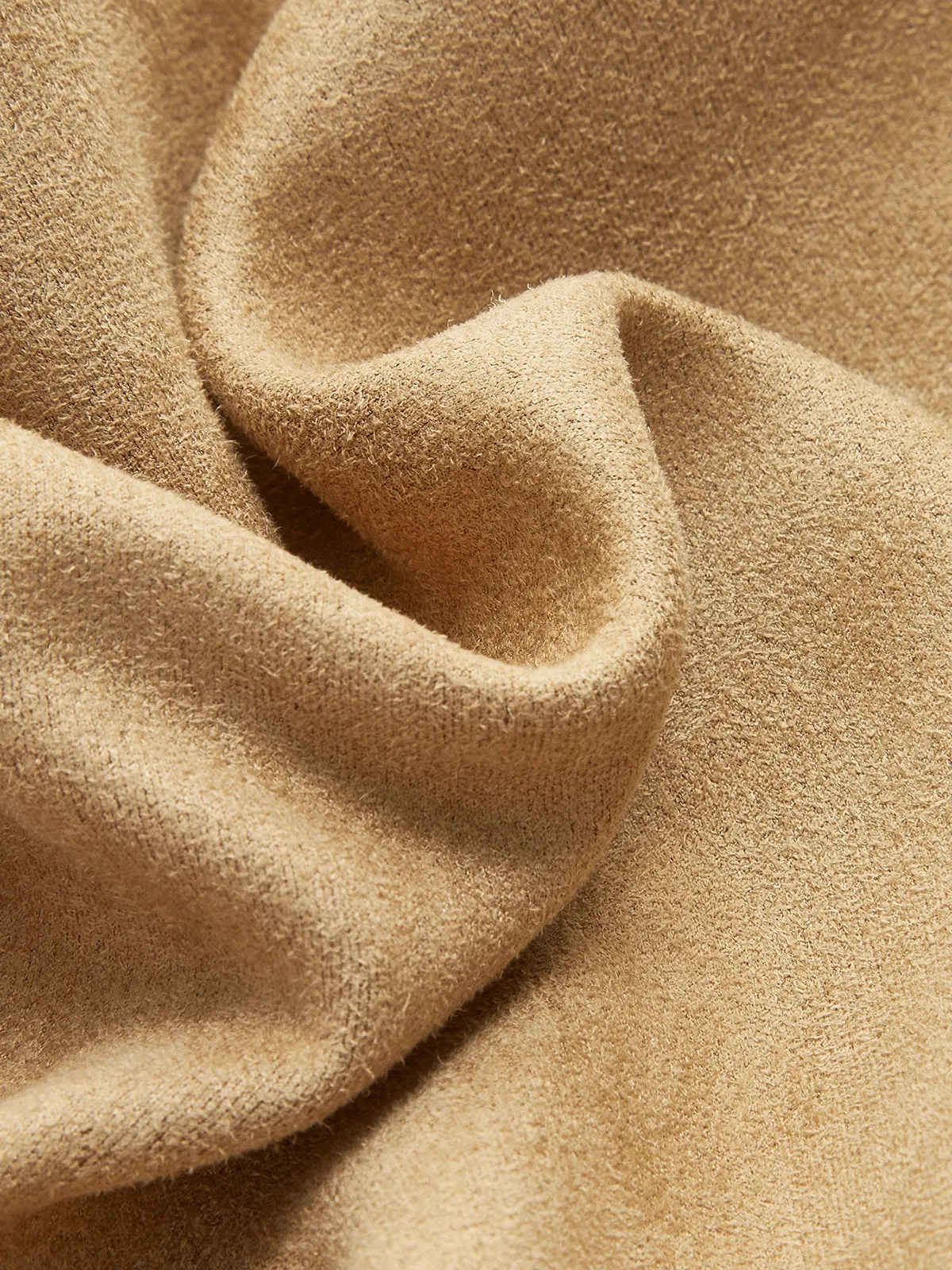 Plain Stand Collar Suede Zipper Jacket sold by COMMENSE product image thumbnail 5