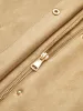 Plain Stand Collar Suede Zipper Jacket sold by COMMENSE