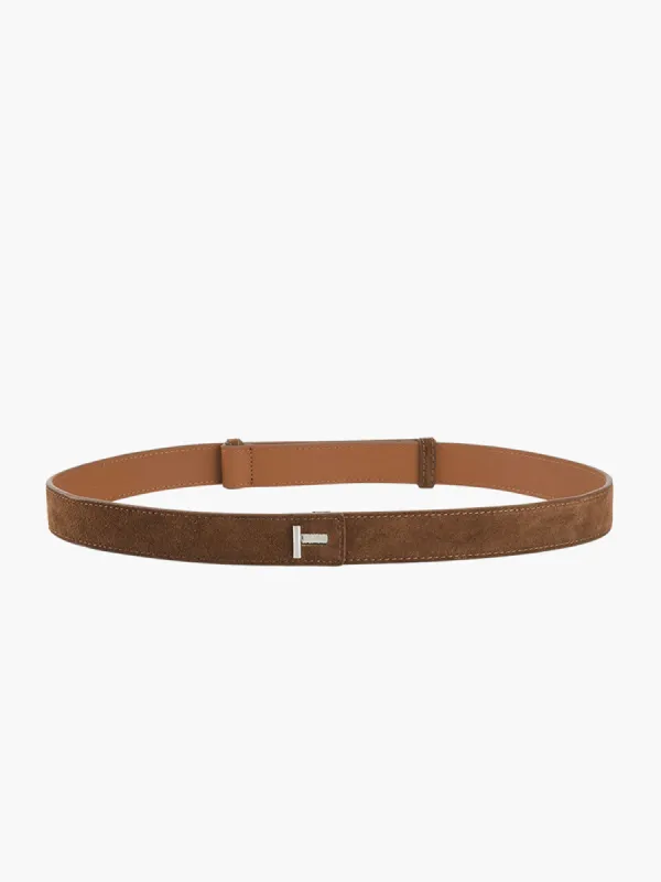 Minimalist Plain Slim Leather Belt sold by COMMENSE