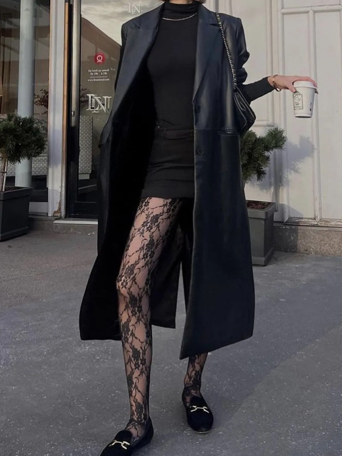 Tulle Sheer Tights With Floral Pattern sold by COMMENSE product image thumbnail 3
