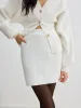 Elegant Ribbed Sweater Mini Skirt sold by COMMENSE