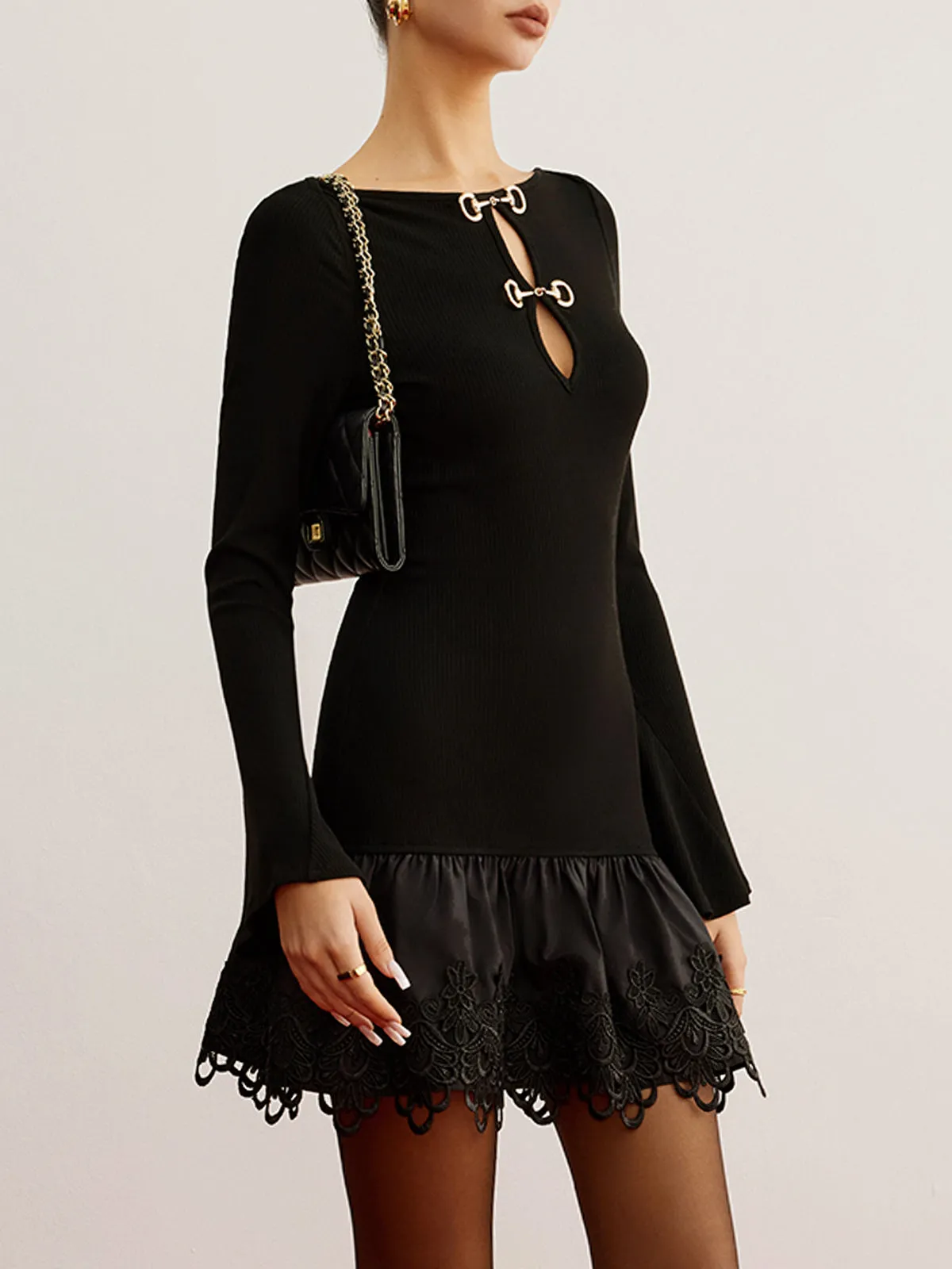 Cutout Panel Jersey Dress sold by COMMENSE product image thumbnail 2