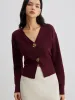 Elegant Metal Button Short Cardigan sold by COMMENSE