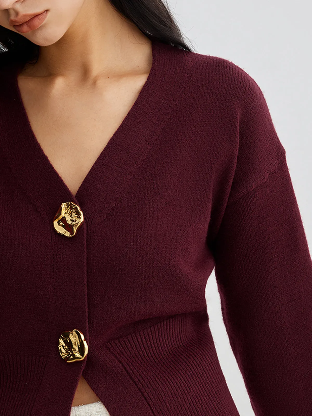 Elegant Metal Button Short Cardigan sold by COMMENSE product image thumbnail 4