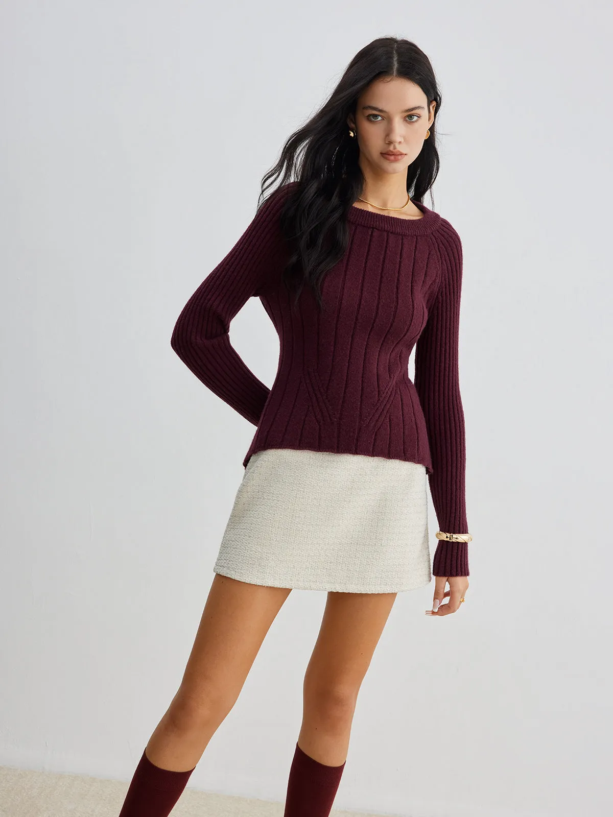 Backless Slim Tie Knit Top sold by COMMENSE product image thumbnail 4