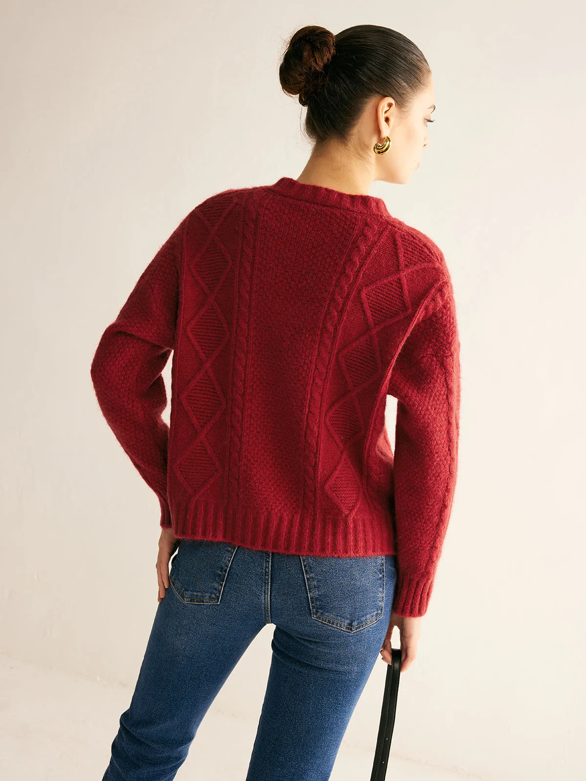 Round Neck Button Down Twist Cardigan sold by COMMENSE product image thumbnail 5