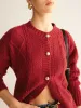 Round Neck Button Down Twist Cardigan sold by COMMENSE