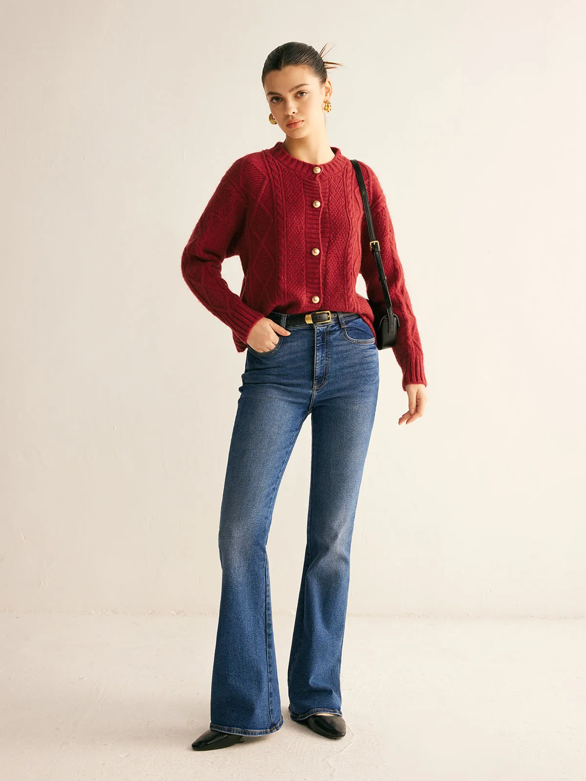 Round Neck Button Down Twist Cardigan sold by COMMENSE product image thumbnail 3