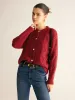 Round Neck Button Down Twist Cardigan sold by COMMENSE