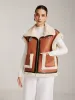 Fleece Lined Faux Leather Buckle Vest sold by COMMENSE
