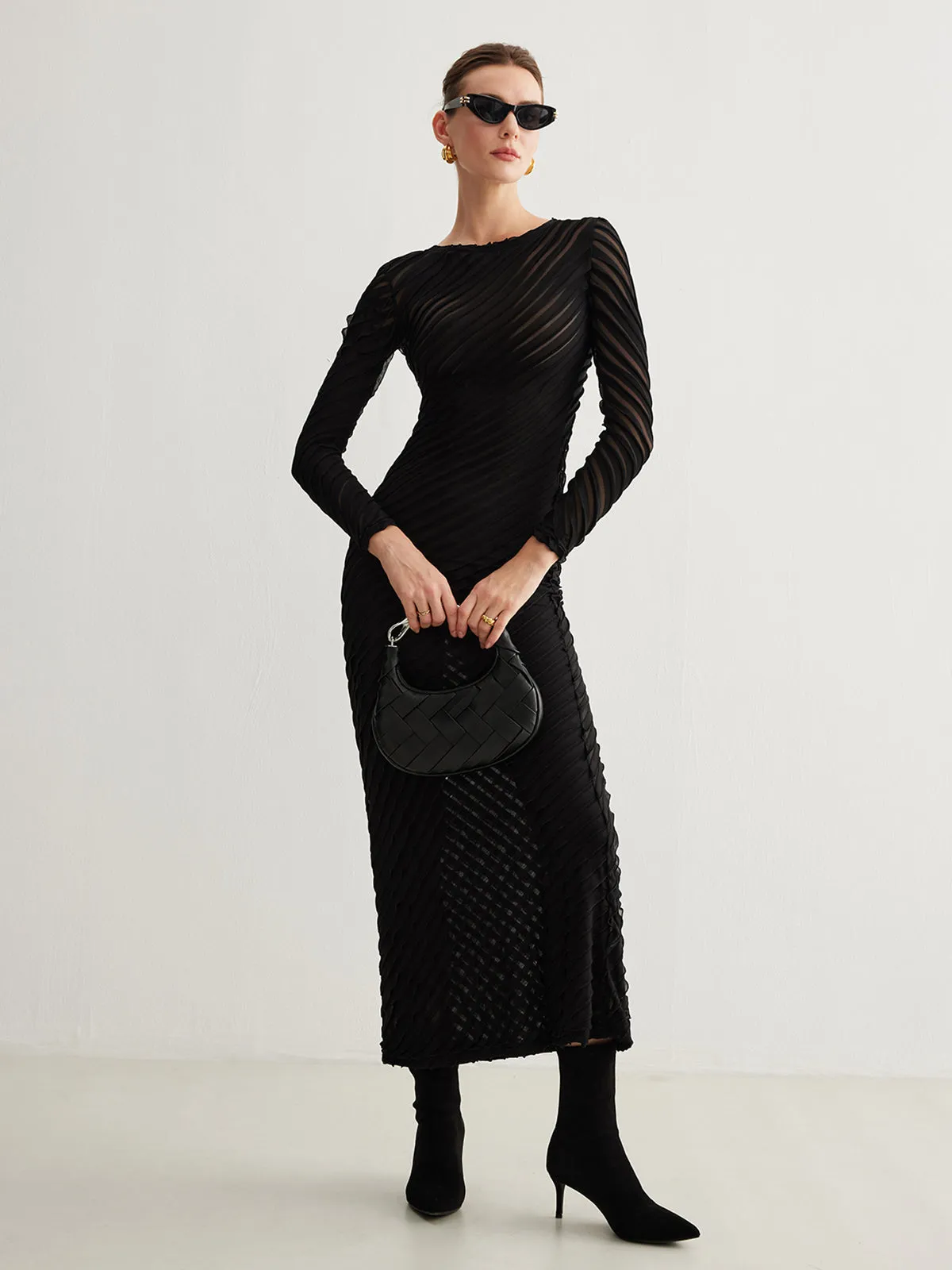 Lettuce Trim Sim-Sheer Slim Dress sold by COMMENSE product image thumbnail 5