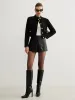 Stand Collar Button Tweed Short Jacket sold by COMMENSE