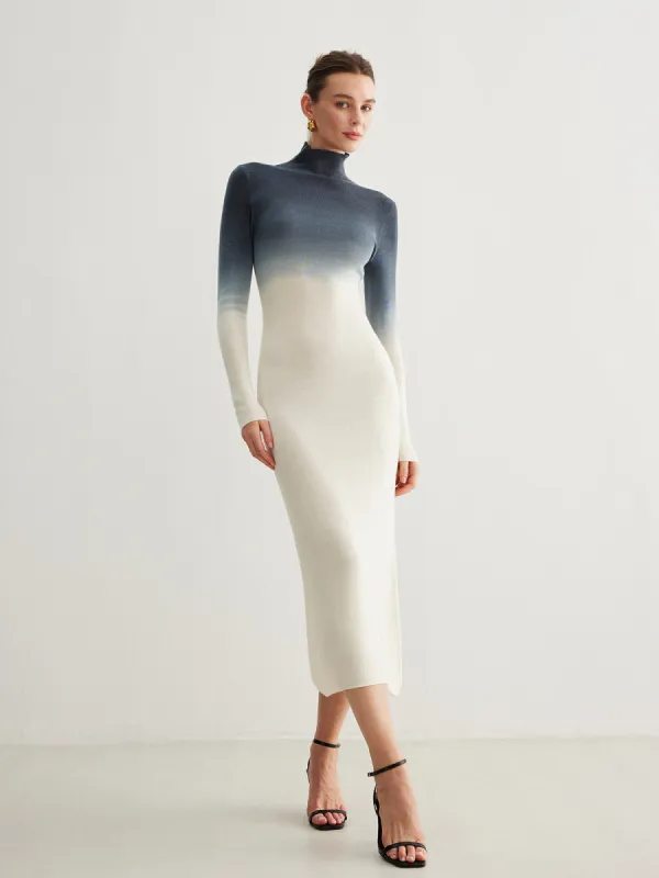 Tie Dye Gradient Slim Long Dress sold by COMMENSE