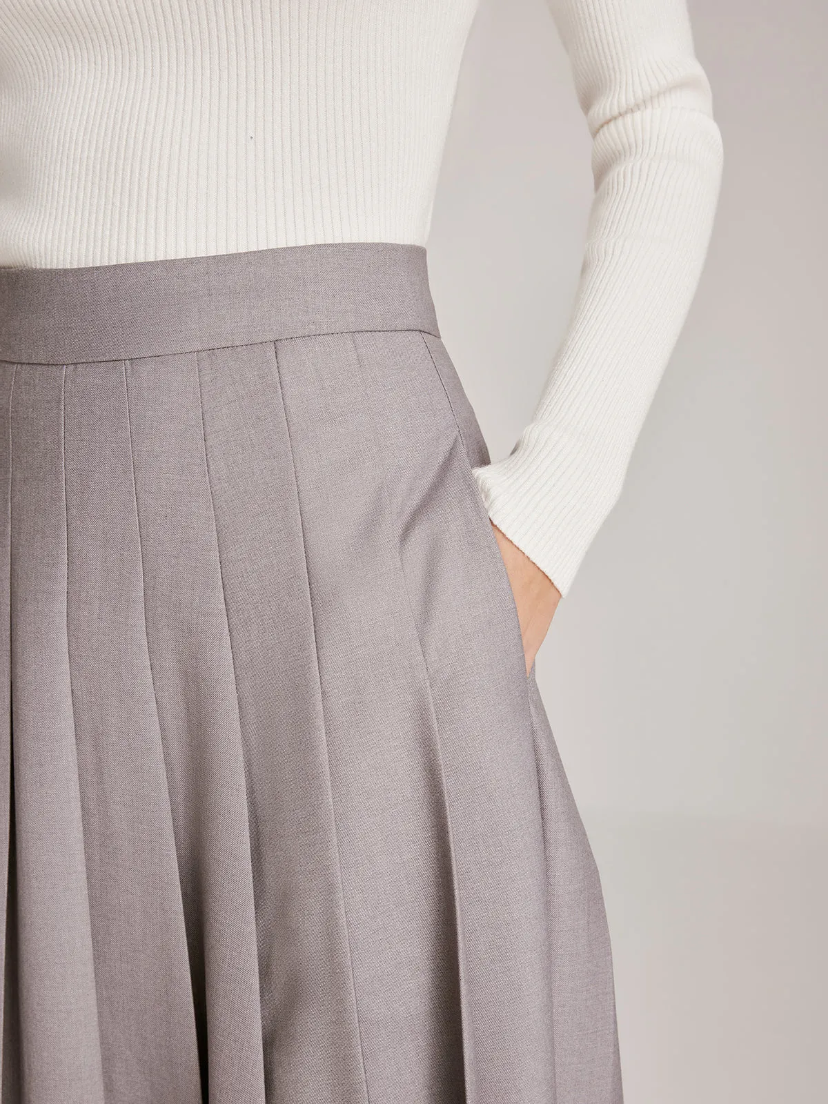 Asymmetrical Pleated Pockets Skirt sold by COMMENSE product image thumbnail 2