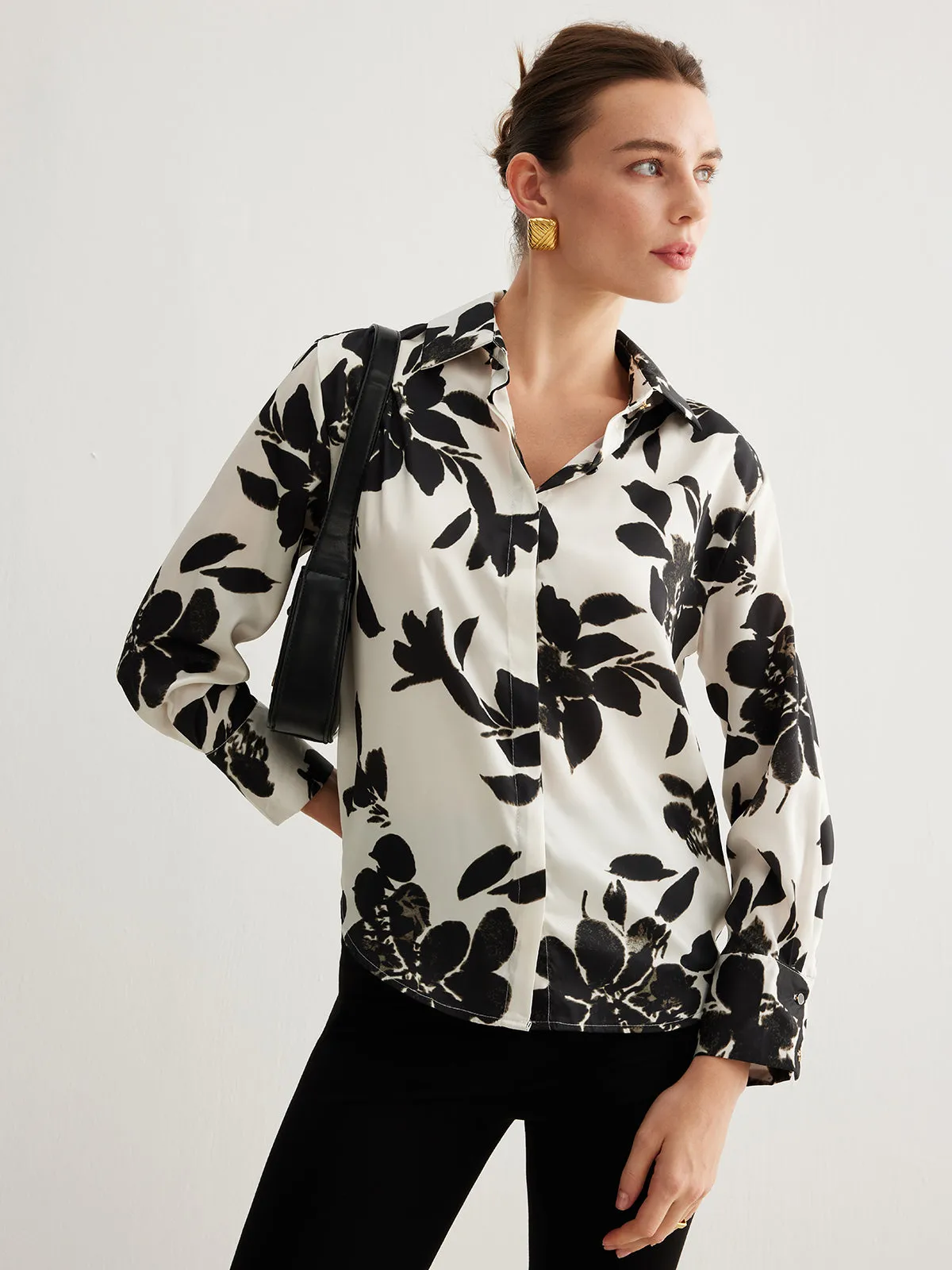 Leisure Printed Lapel Thin Shirt sold by COMMENSE product image thumbnail 2