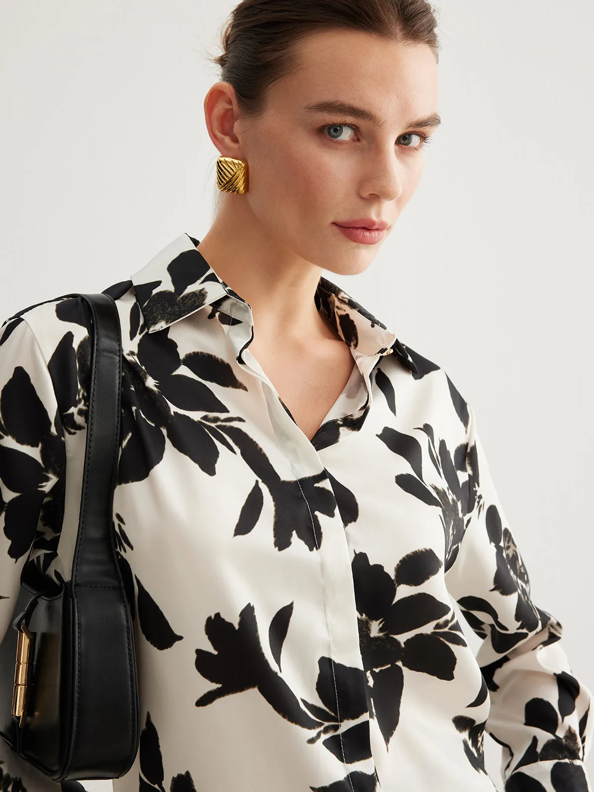 Leisure Printed Lapel Thin Shirt sold by COMMENSE product image thumbnail 5
