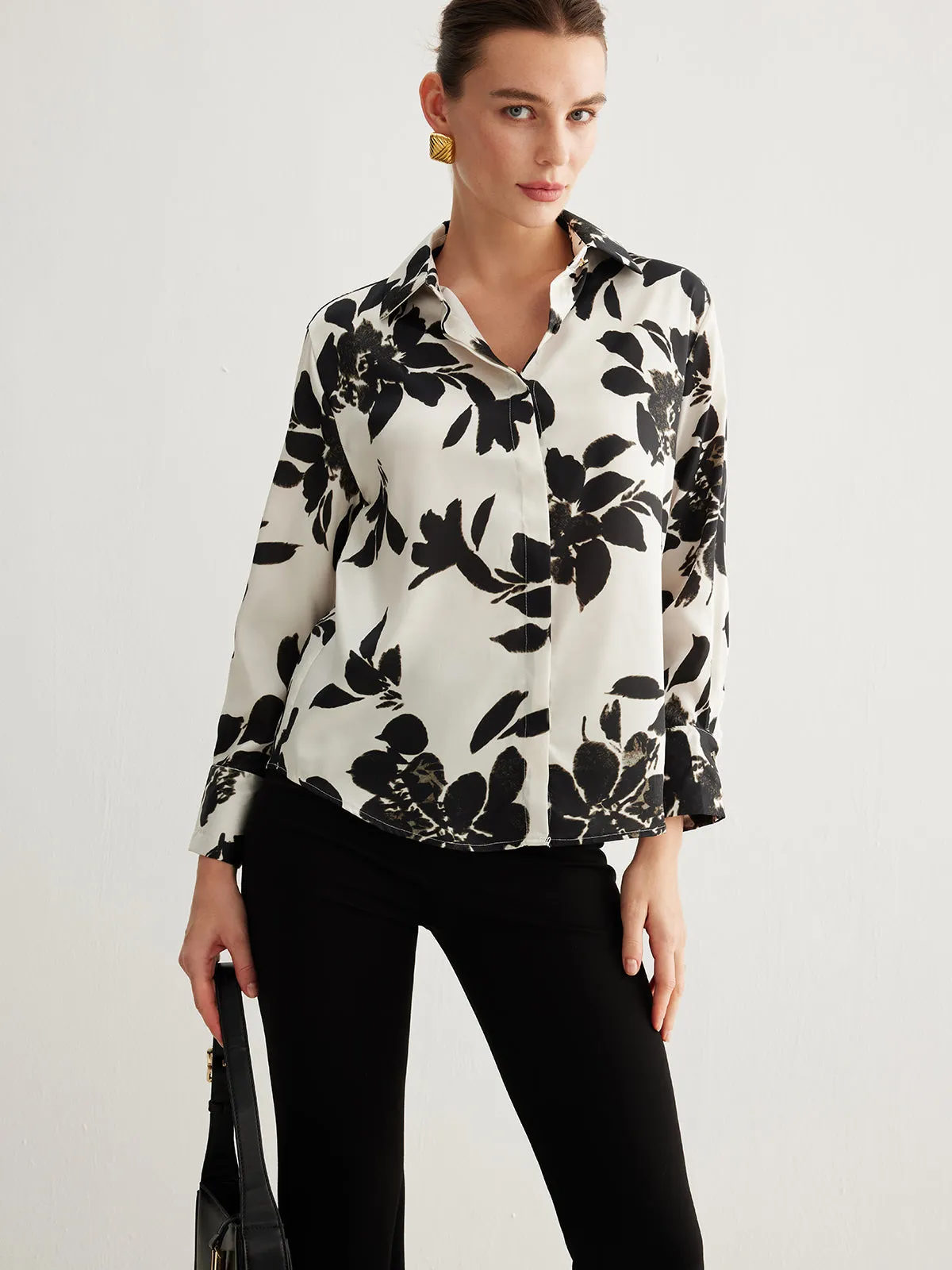 Leisure Printed Lapel Thin Shirt sold by COMMENSE product image thumbnail 4