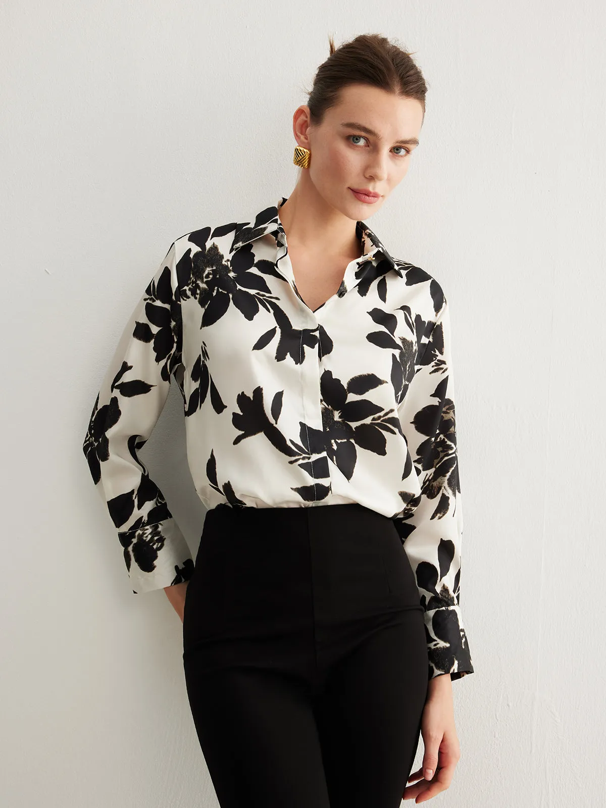 Leisure Printed Lapel Thin Shirt sold by COMMENSE