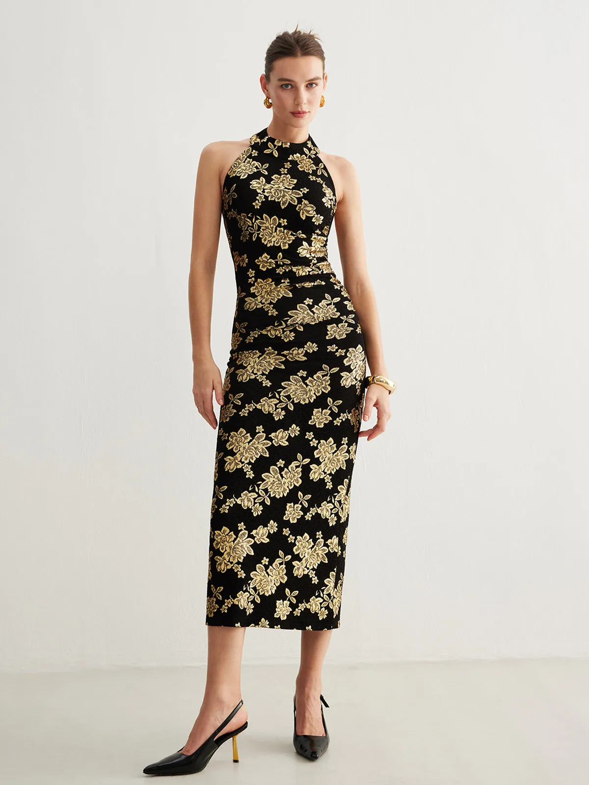 Retro Backless Slim Halter Dress sold by COMMENSE product image thumbnail 4