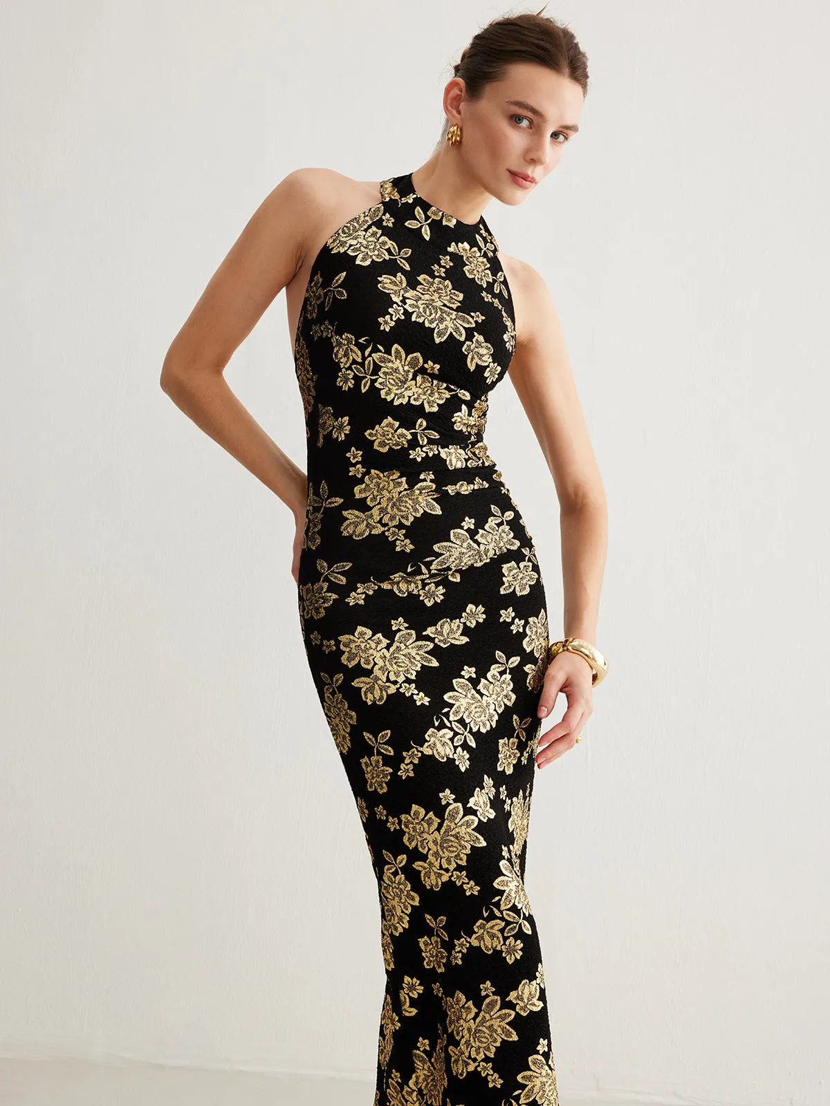 Retro Backless Slim Halter Dress sold by COMMENSE product image thumbnail 5