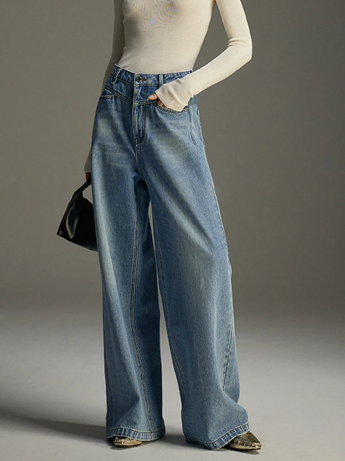 Wide-Leg Denim Jeans sold by COMMENSE product image thumbnail 5