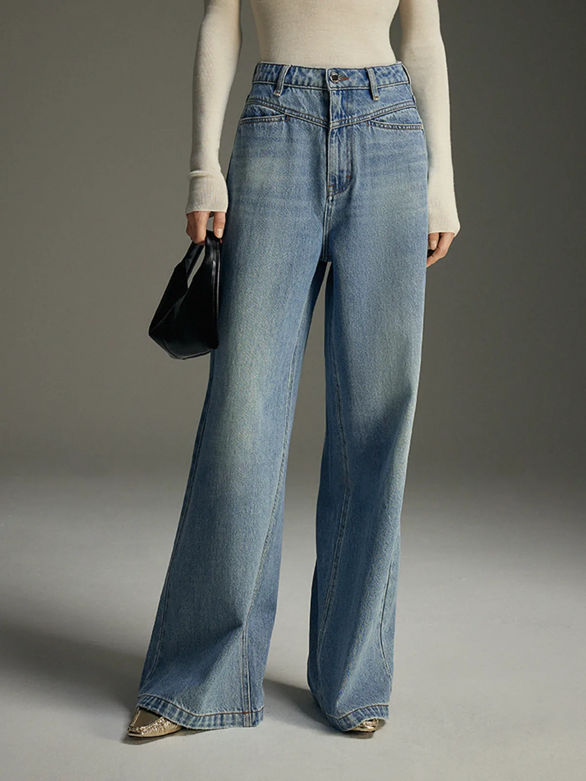Wide-Leg Denim Jeans sold by COMMENSE product image thumbnail 4