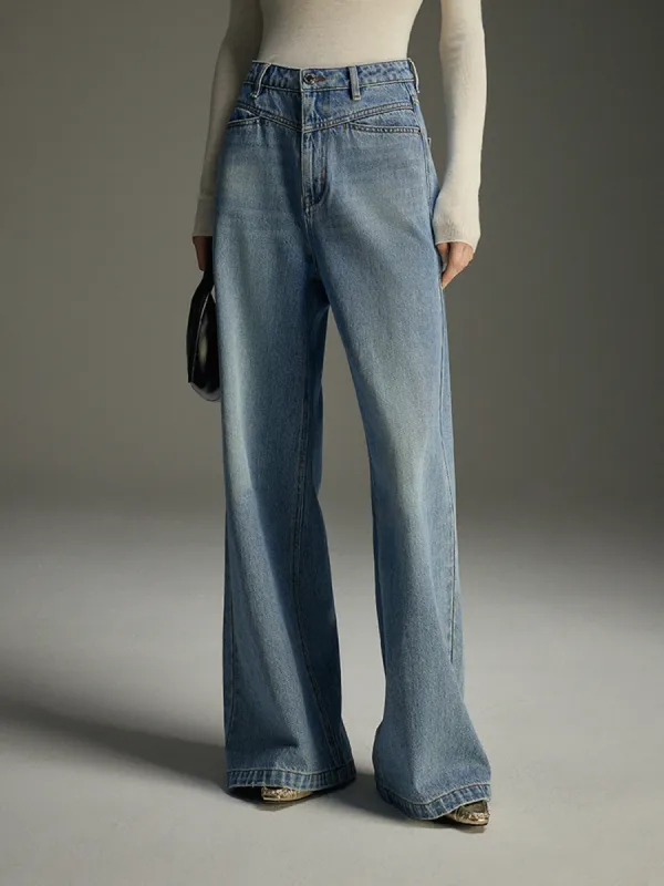 Wide-Leg Denim Jeans sold by COMMENSE