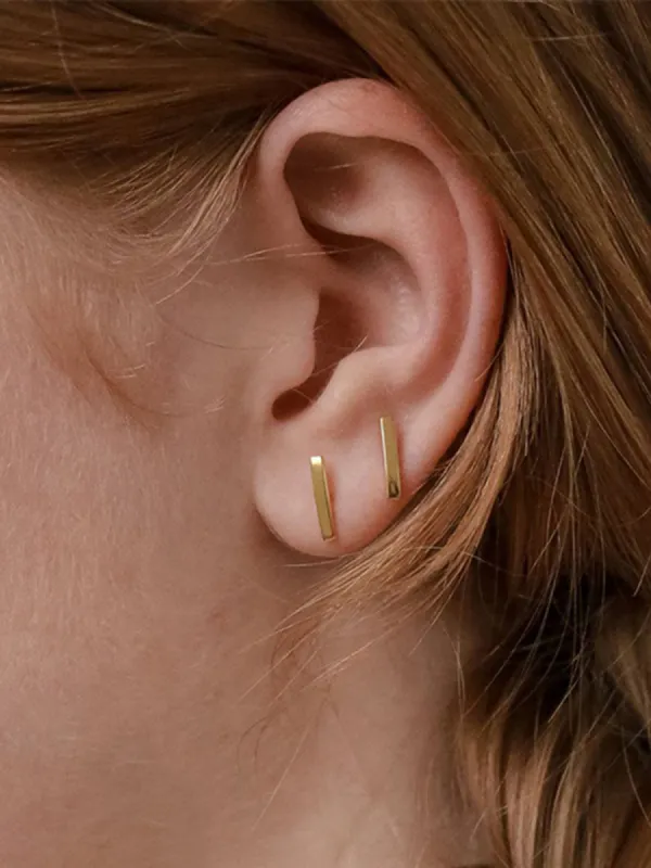 Minimalist Bar Stud Earrings sold by COMMENSE