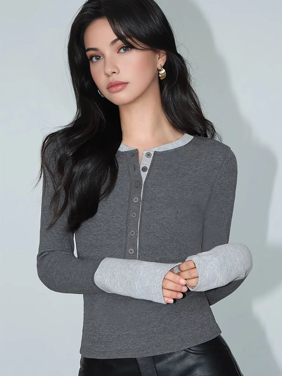 2 in 1 Color Block Jersey Top sold by COMMENSE