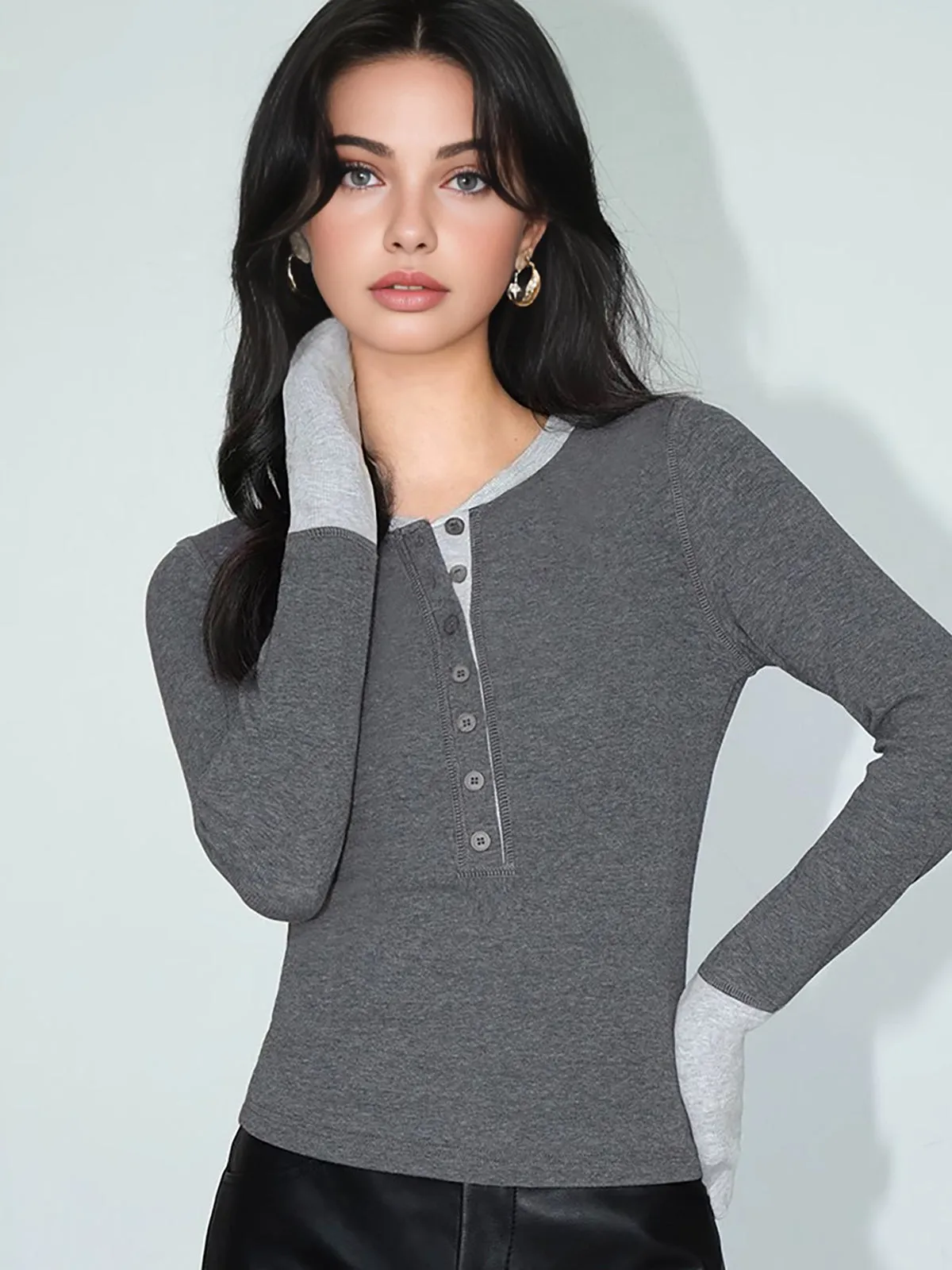 2 in 1 Color Block Jersey Top sold by COMMENSE product image thumbnail 5