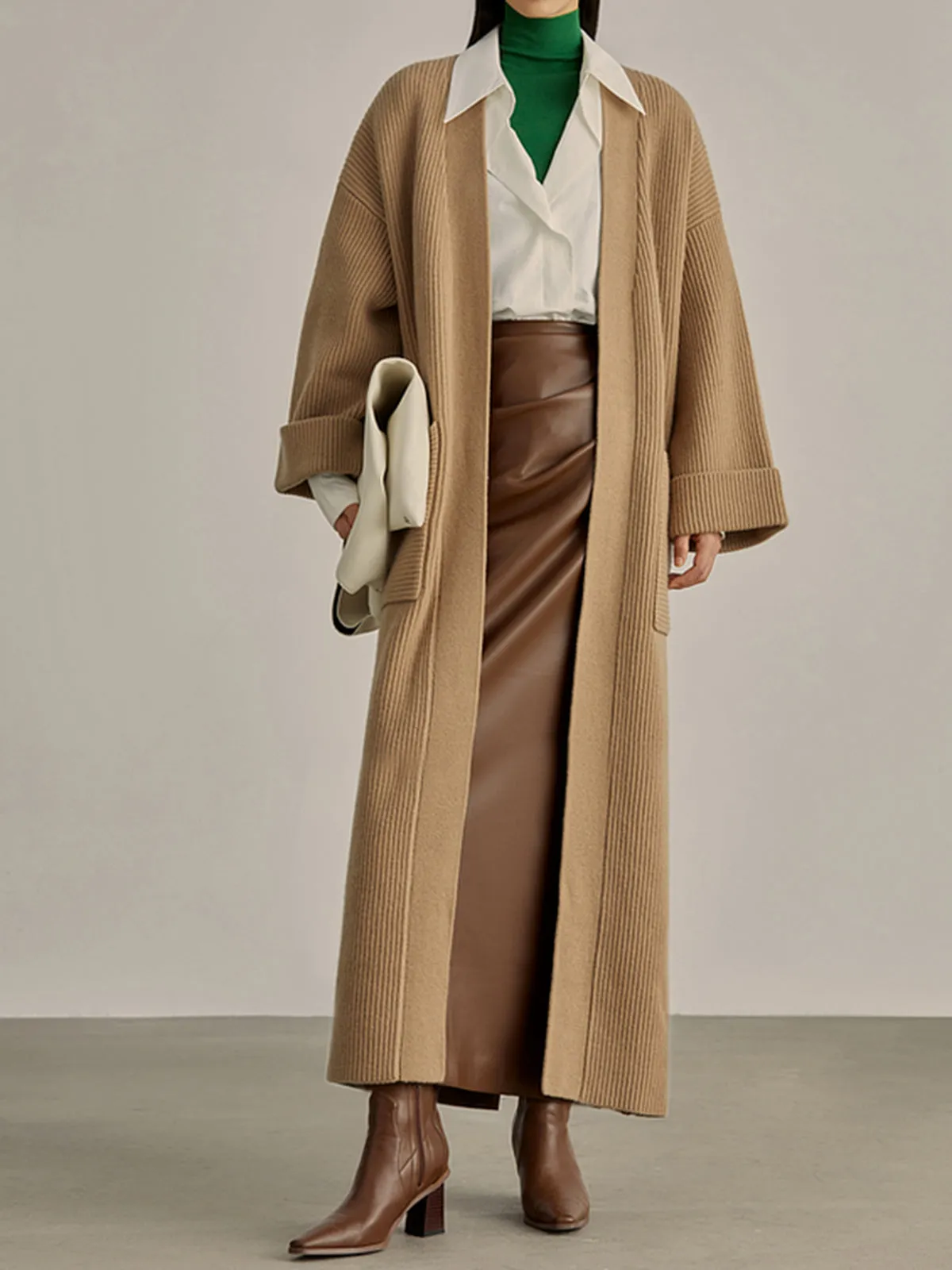 Minimalist PU Leather Skirt sold by COMMENSE product image thumbnail 5