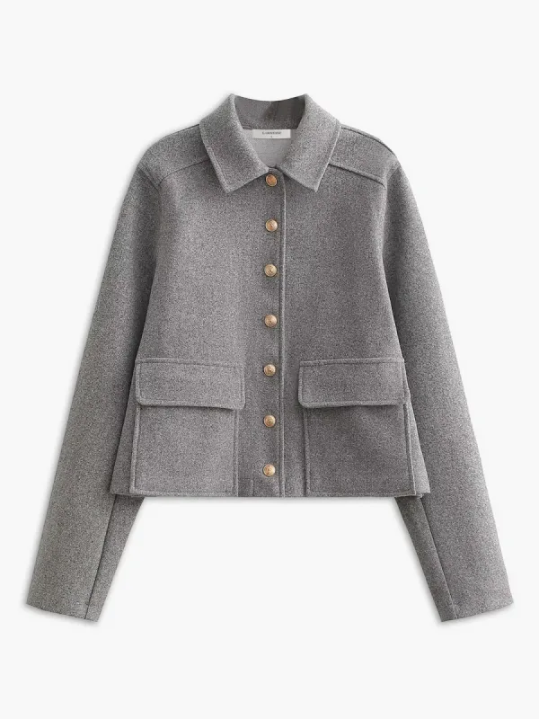 Suede Button Short Polo Jacket sold by COMMENSE