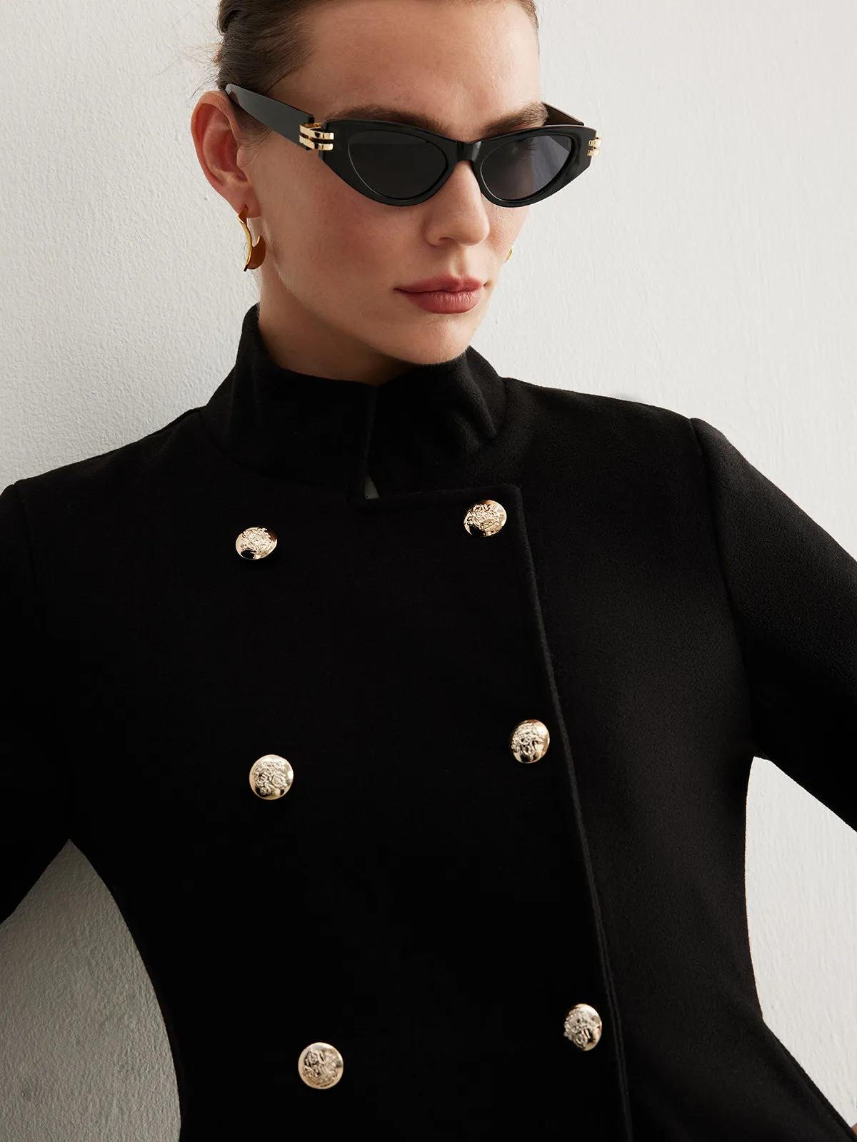 Stand Collar Plain Button Blazer sold by COMMENSE product image thumbnail 4