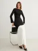 Two-Tone Chiffon Panel Jersey Pleated Dress sold by COMMENSE