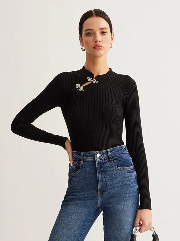 Versatile Metal Decor Knit Top sold by COMMENSE product image thumbnail 2