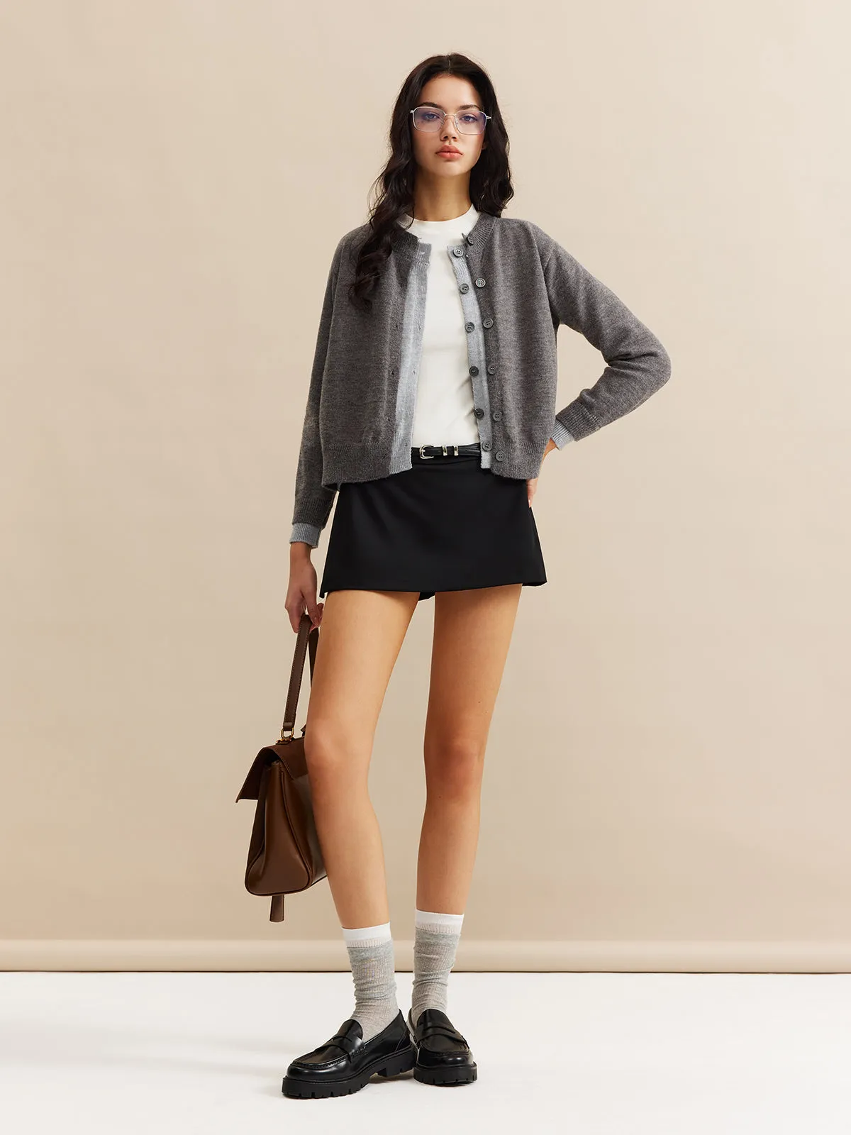 2 in 1 Crew Neck Button Cardigan sold by COMMENSE product image thumbnail 5