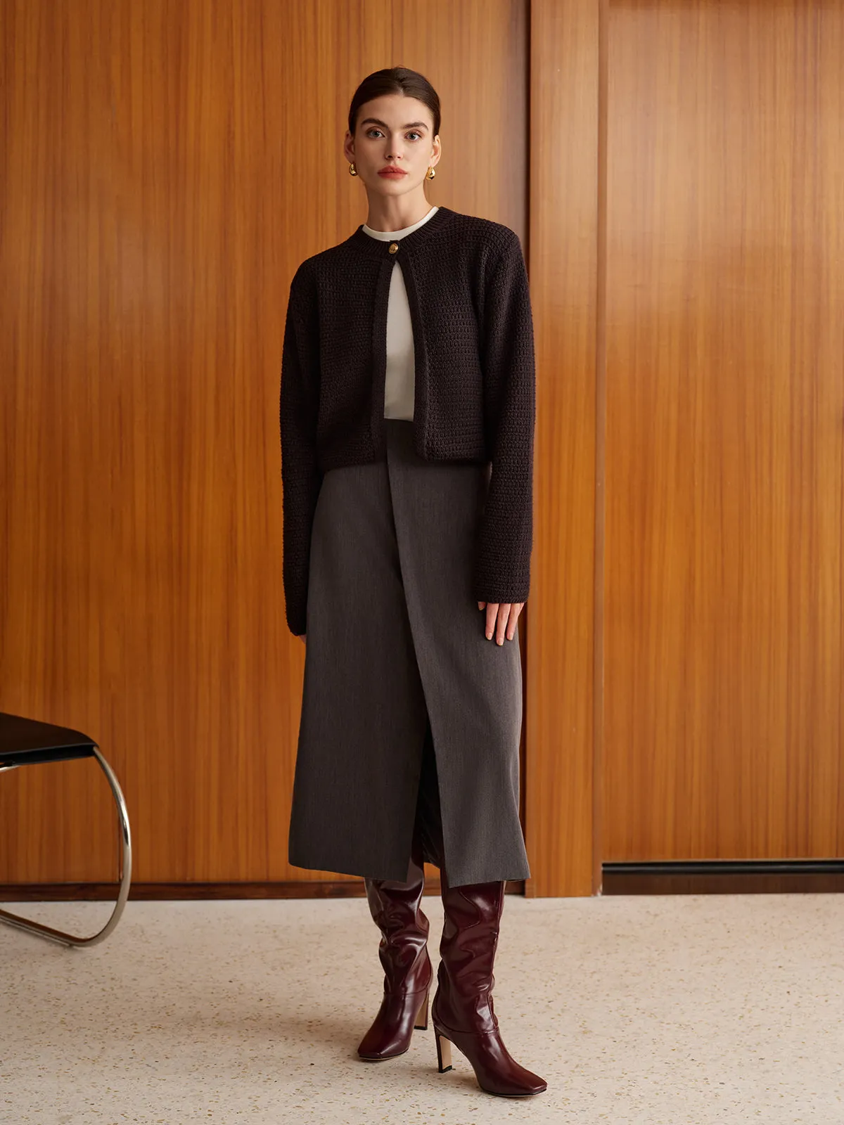 Minimalist Button Short Cardigan sold by COMMENSE product image thumbnail 2