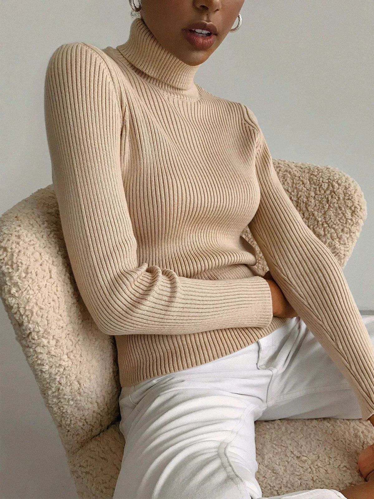 Leisure Turtleneck Knit Top sold by COMMENSE product image thumbnail 2