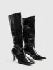 Crocodile Pattern Knee High Boots sold by COMMENSE