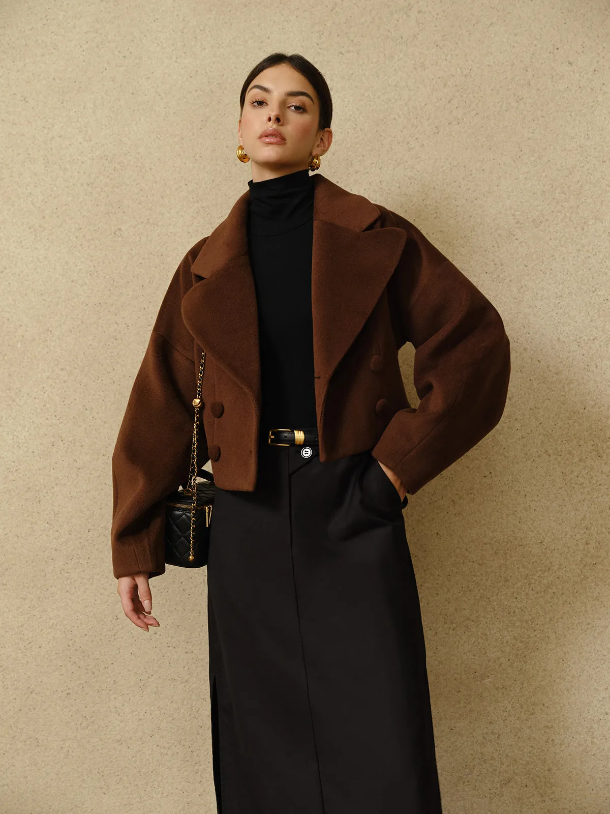 Button Tweed Lapel Short Coat sold by COMMENSE product image thumbnail 3