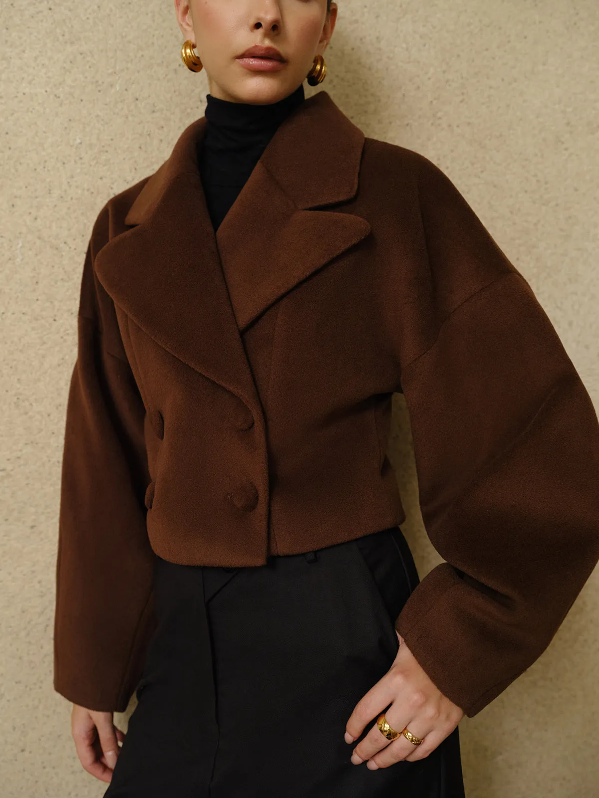 Button Tweed Lapel Short Coat sold by COMMENSE product image thumbnail 4