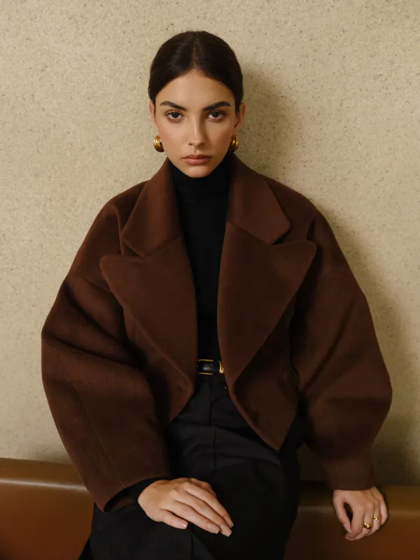 Button Tweed Lapel Short Coat sold by COMMENSE