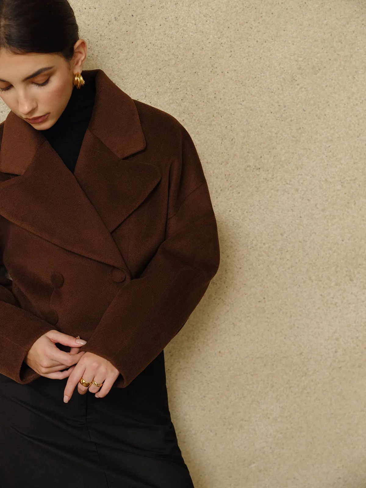 Button Tweed Lapel Short Coat sold by COMMENSE product image thumbnail 5