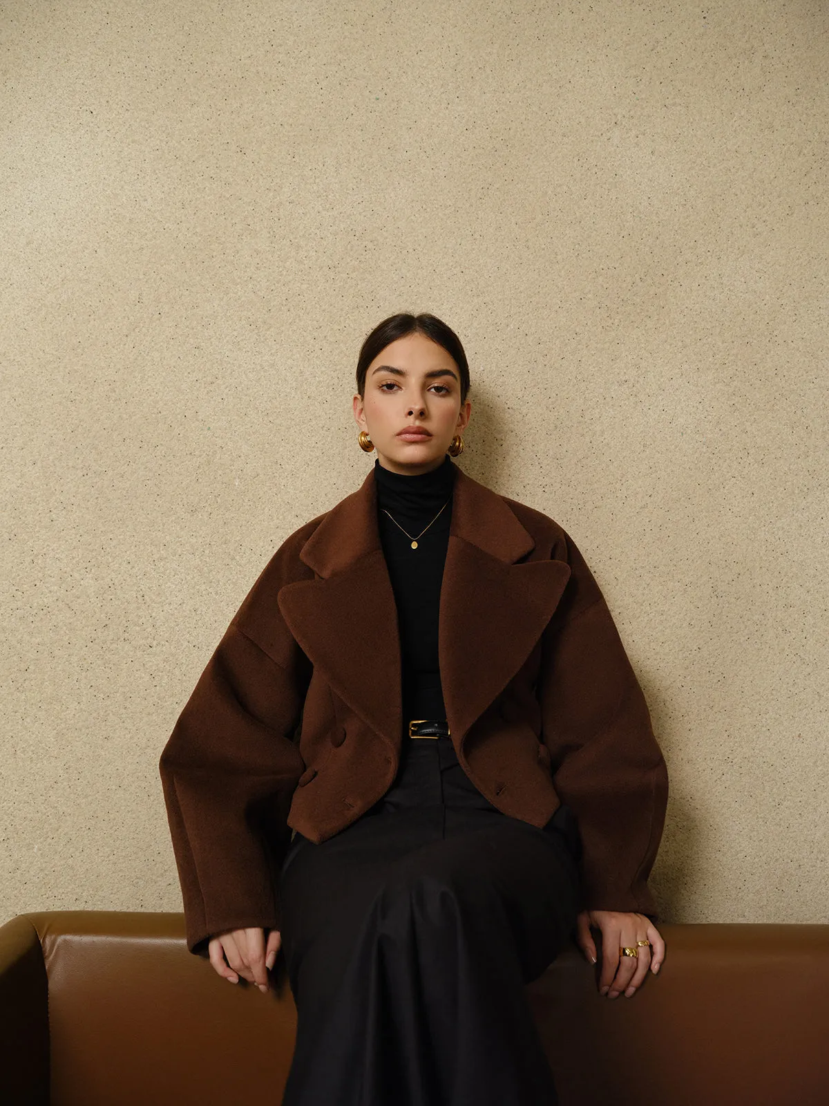 Button Tweed Lapel Short Coat sold by COMMENSE product image thumbnail 2