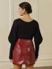 V-Neck Leg-Of Mutton Sleeve Sweater sold by COMMENSE