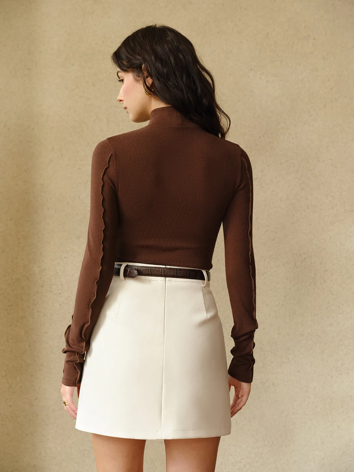 Asymmetrical Lettuce Trim Skinny Top sold by COMMENSE product image thumbnail 5