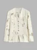 Button Jacquard Plisse Blazer sold by COMMENSE