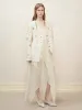 Button Jacquard Plisse Blazer sold by COMMENSE