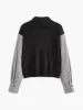 Color Block Panel Lapel Sweater sold by COMMENSE